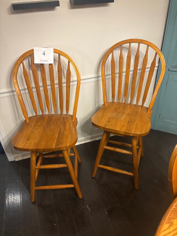 Wooden Swivel Barstools