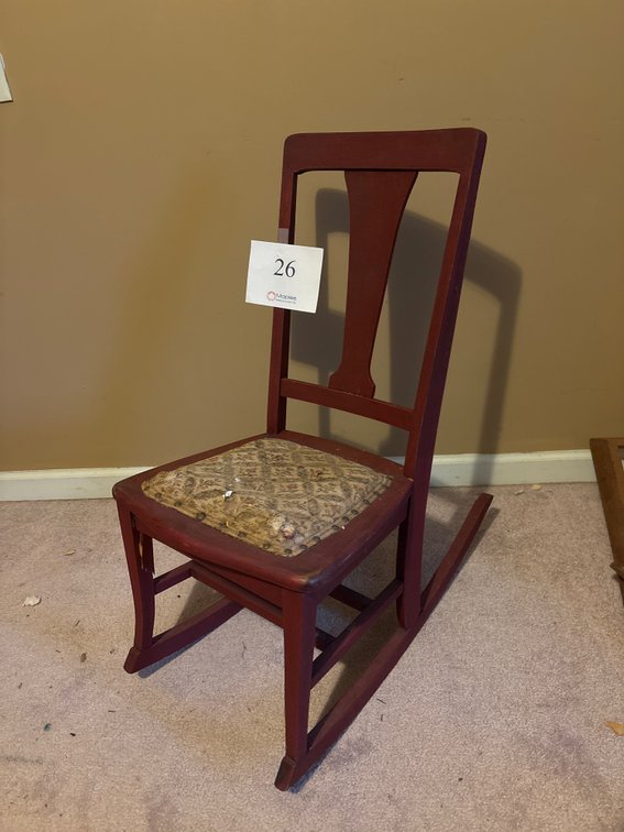 Antique Maroon Rocking Chair