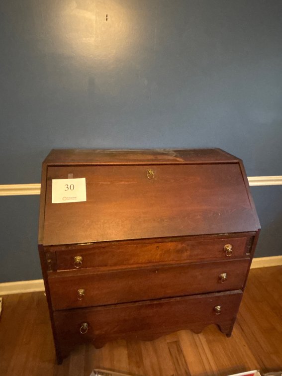 Antique Wooden Drop Front Secretary Desk39x23x44