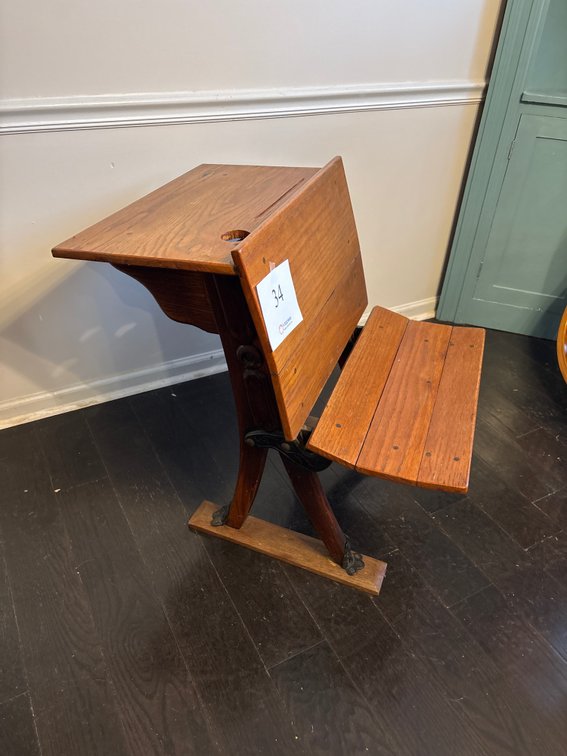 Antique Wooden School Desk