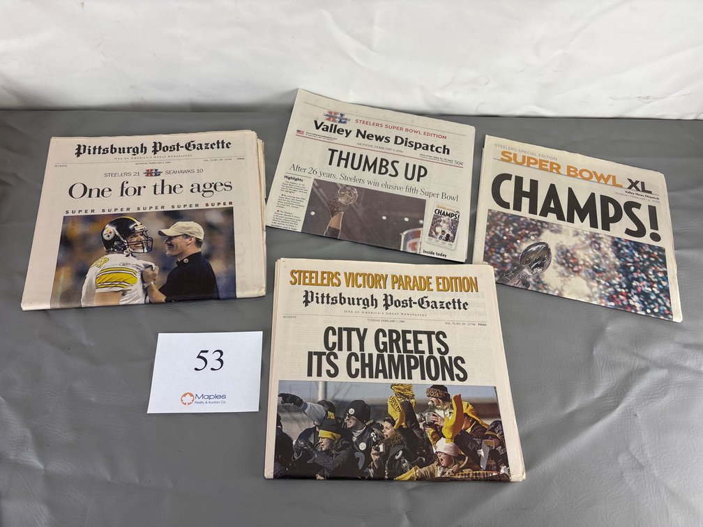 Pittsburgh SuperBowl Winners Newspapers