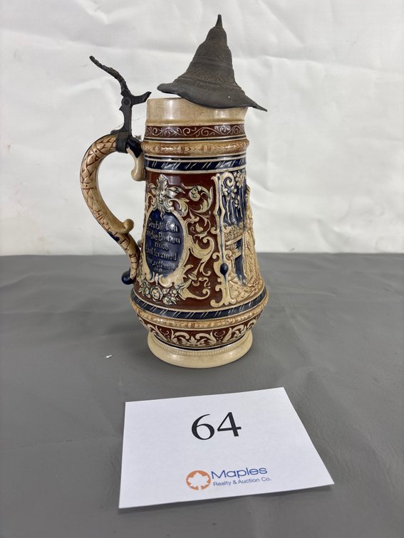 Large Antique German Beer Stein