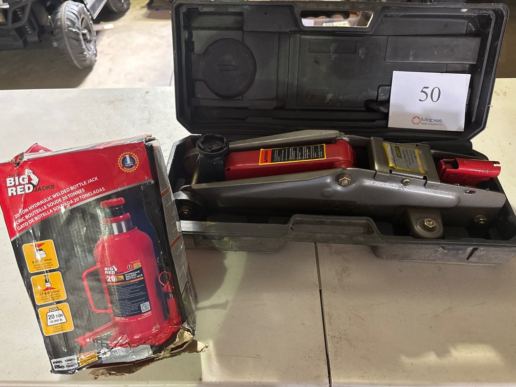LARIN 2.5 TON HYDRAULIC JACK, BIG RED 20 TON HYDRAULIC BOTTLE JACK