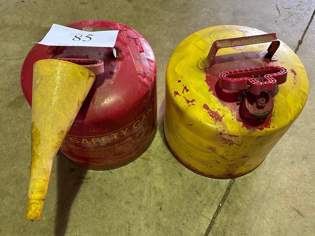 TWO METAL GAS CANS
