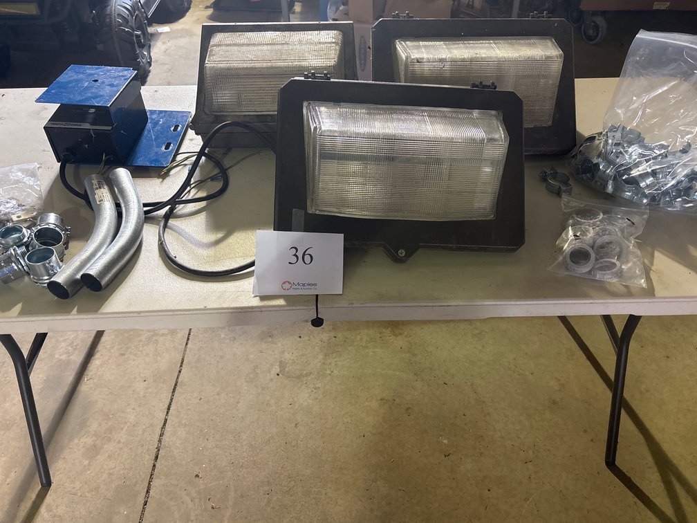 SHOP LIGHTS, EMT FITTINGS AND CLAMPS