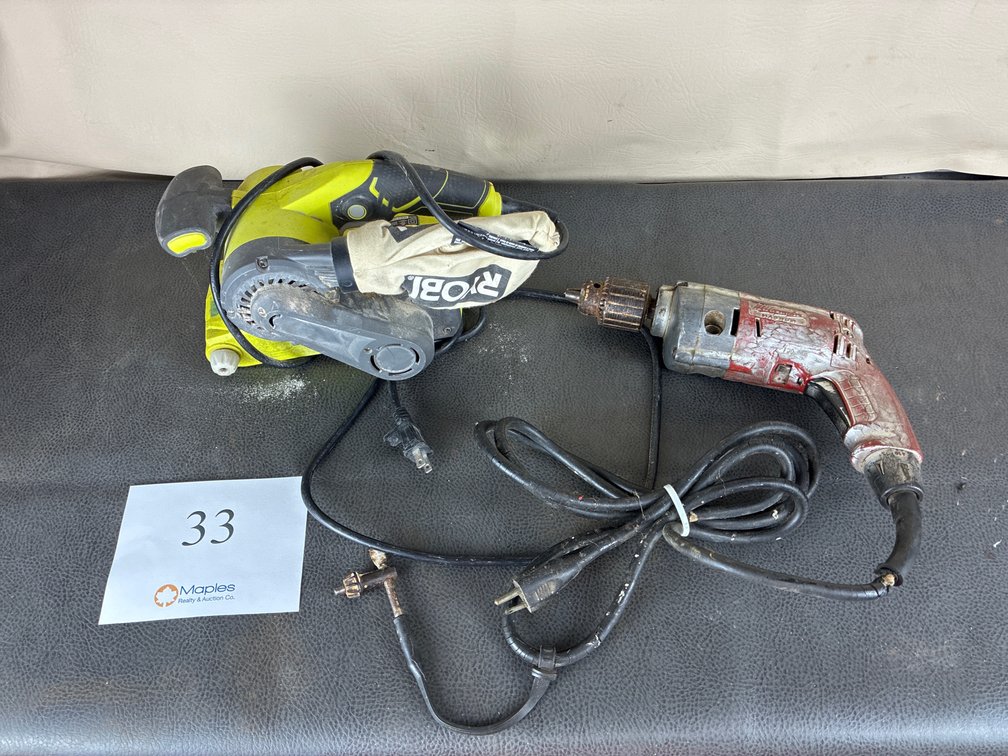 Corded Power Tools Ryobi Sander, Milwaukee Drill