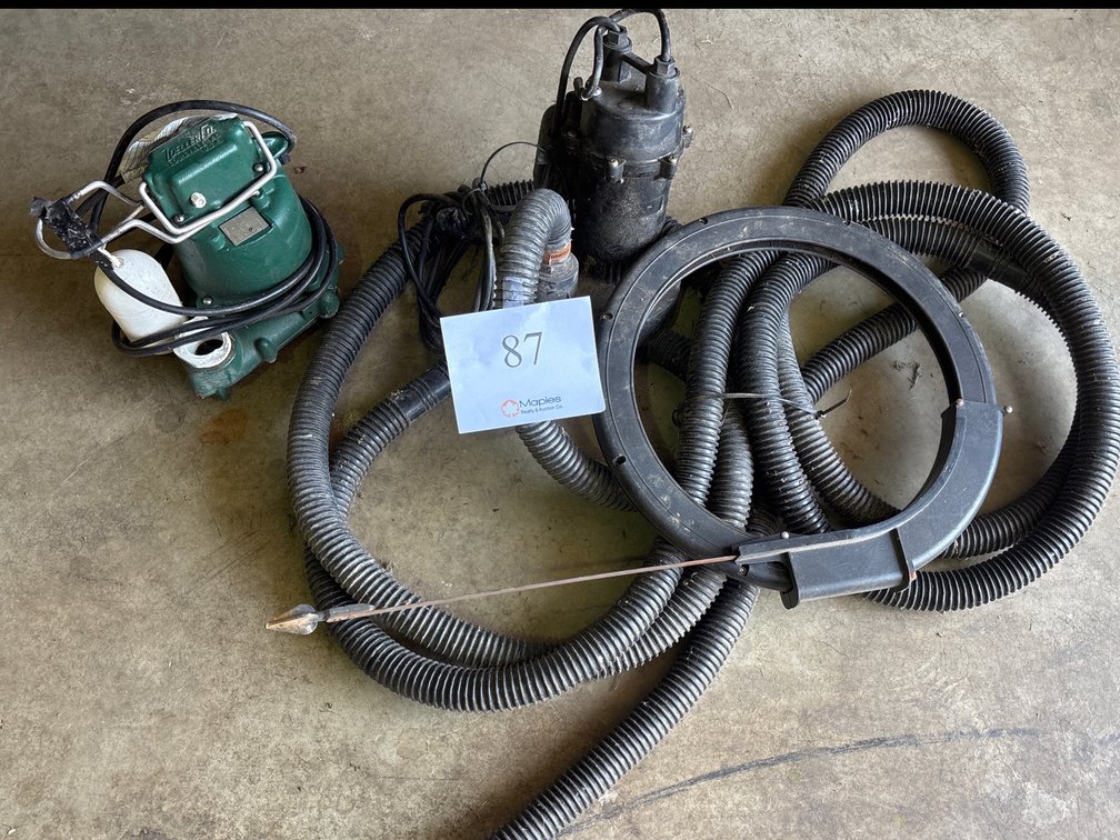 SUMP PUMPS, SEWER ROD AND  HOSE