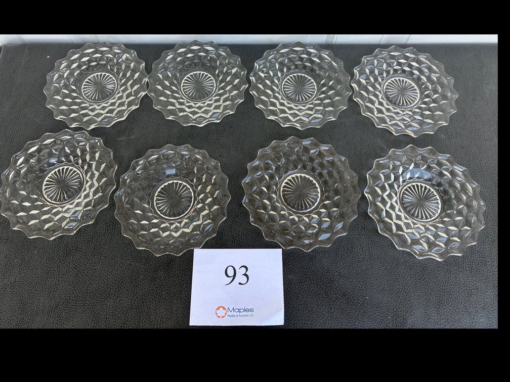 (8) Vintage Fostoria American Clear Glass Salad Plate
