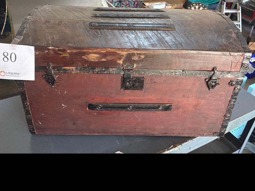 Antique Wooden Storage Trunk