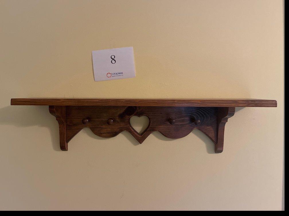 Wooden Heart Engraved Coat Rack