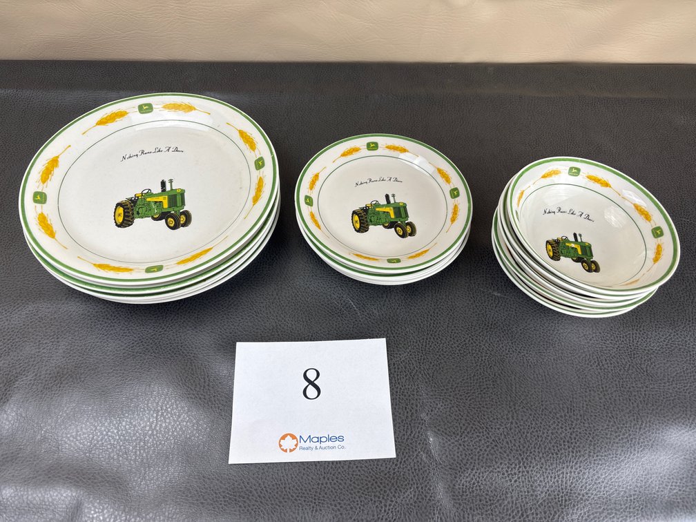 (15) Piece John Deere Plates & Bowls