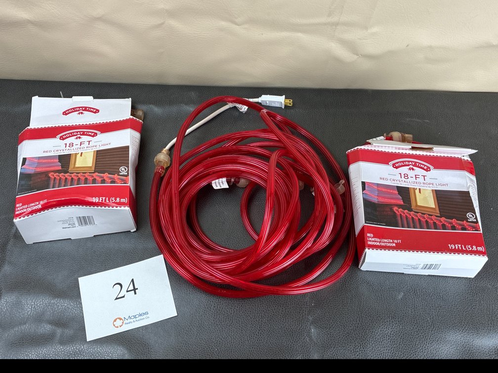 (3) Christmas Red Crystallized Rope Lights