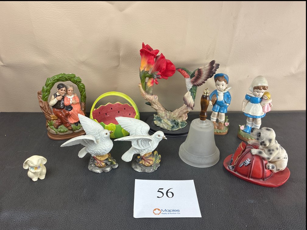 Humming Bird Statue, Decor, Glass Bell