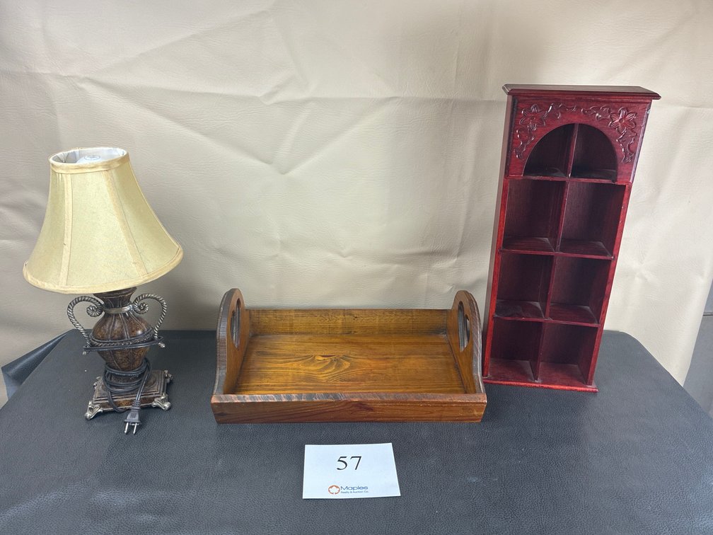 Wooden Decor and Lamp
