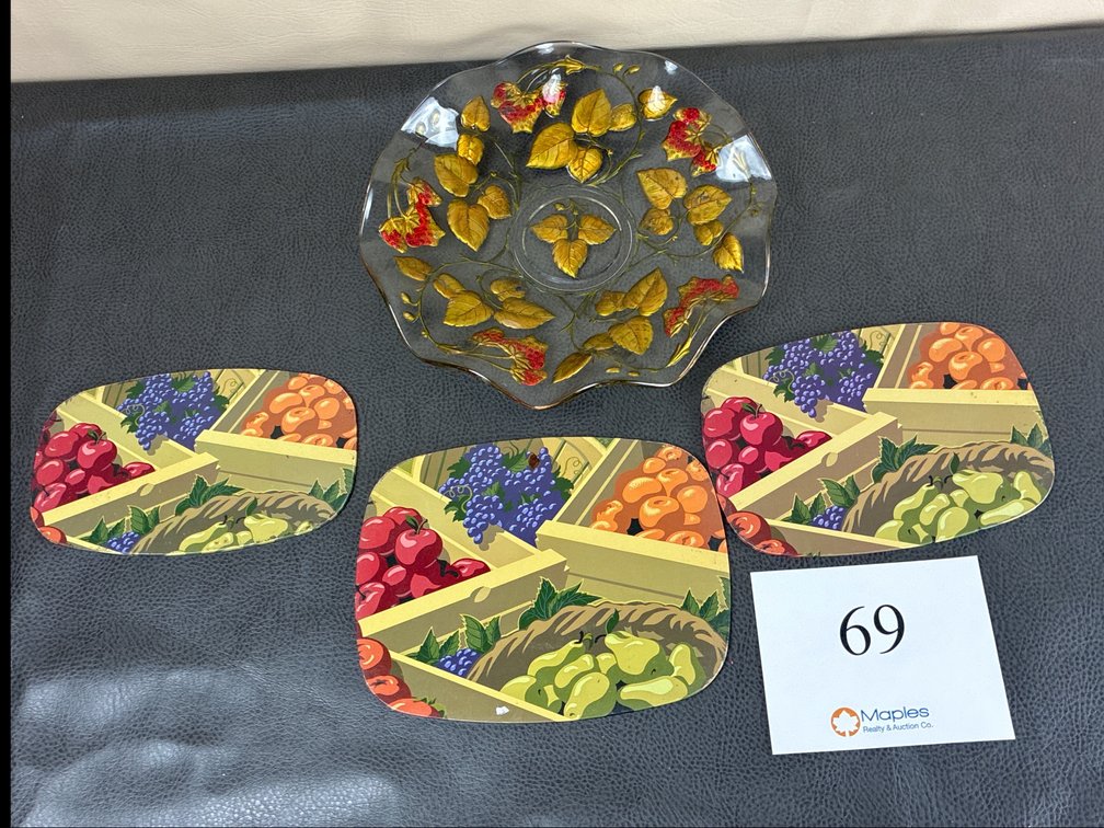 Glass Floral Bowl