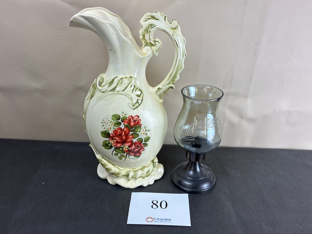 Large Floral Pitcher