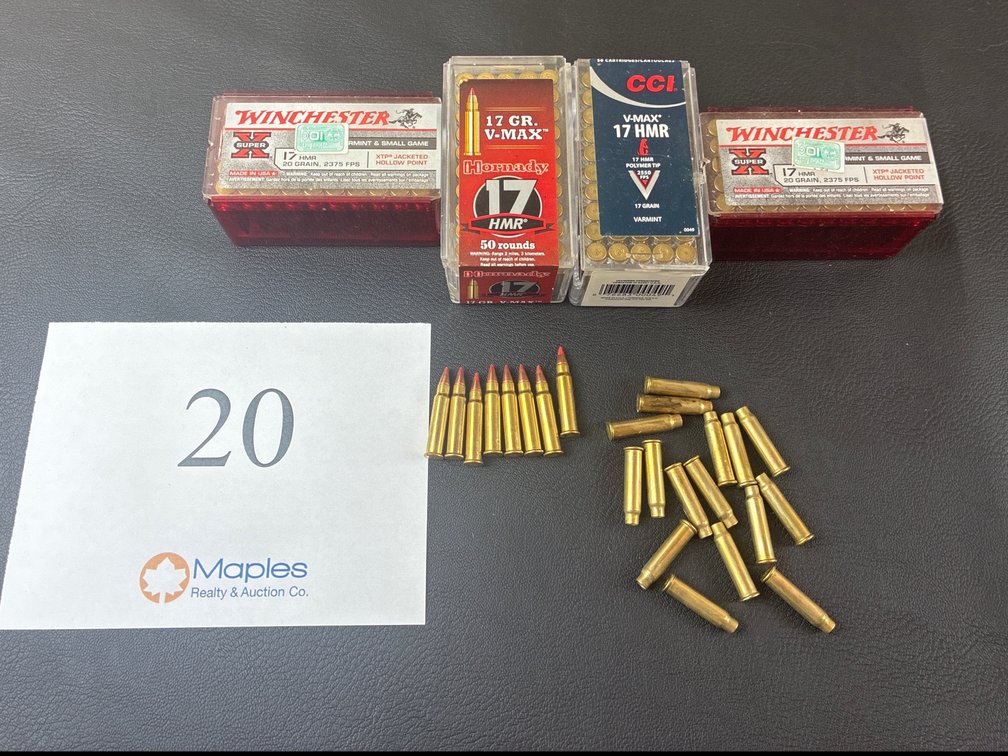 (208) Total Rounds of .17 HMR and Brass