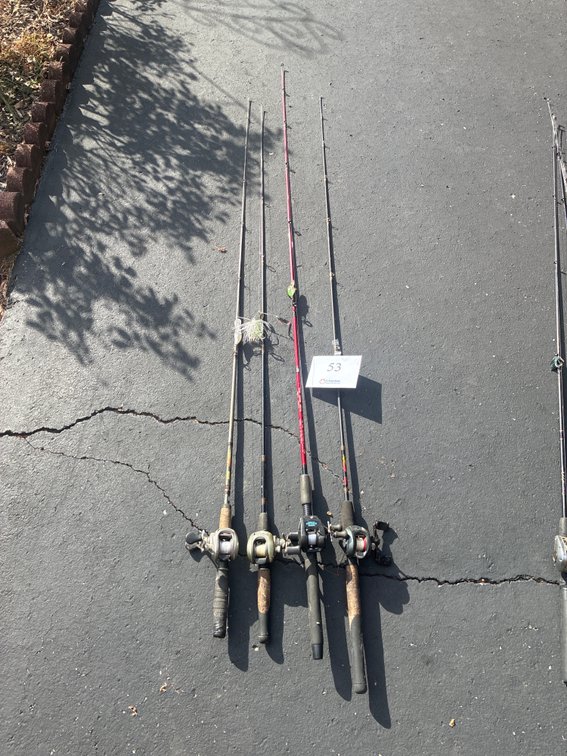 (4)Fishing Poles  Rod And Reel Combos Bait-casters