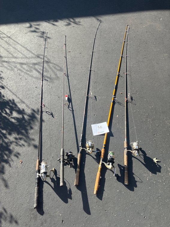 (4) Fishing Poles Rod and Reel combo Spinning Rods