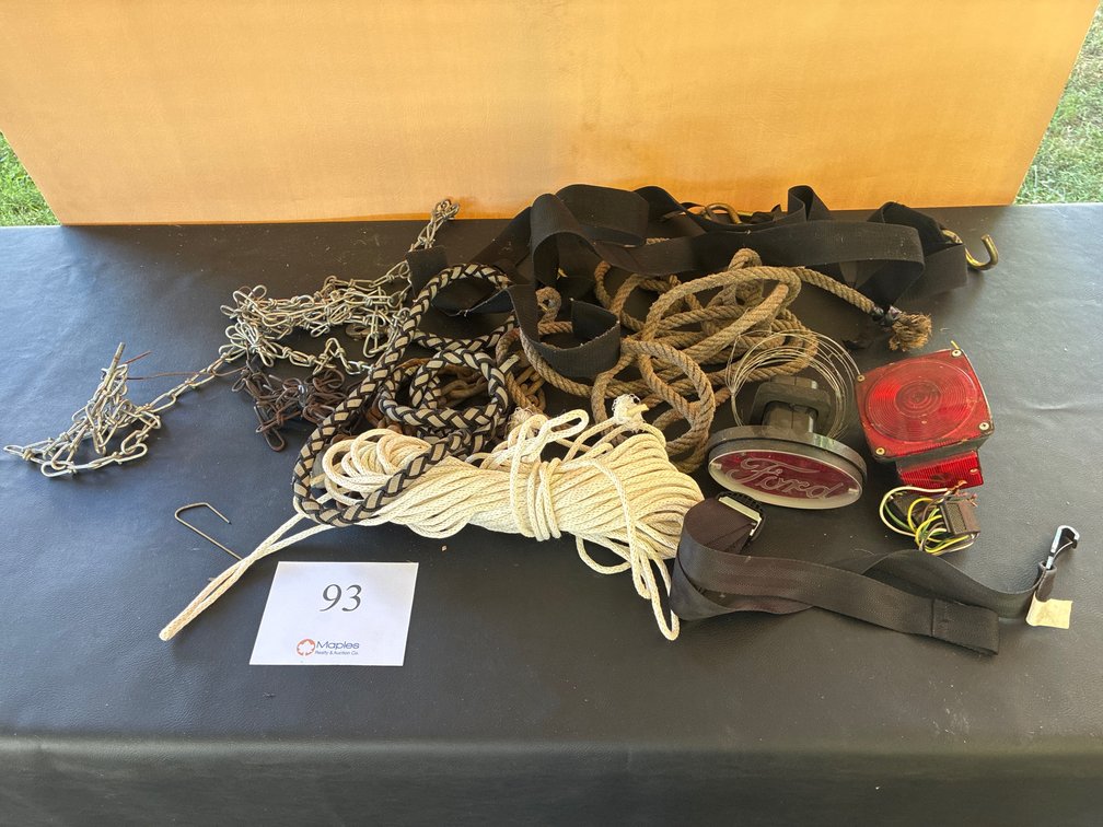 Misc rope, Chains, Trailer Lights