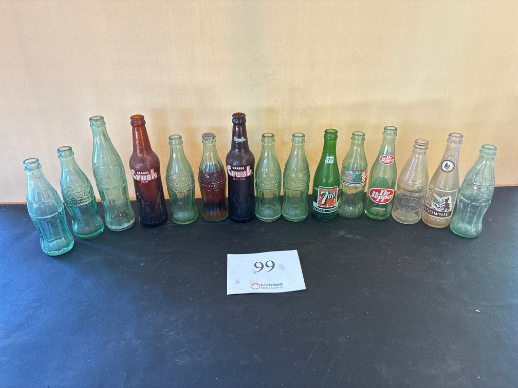 Collectible Glass Bottles Coke, Dr Pepper, Orange Crush
