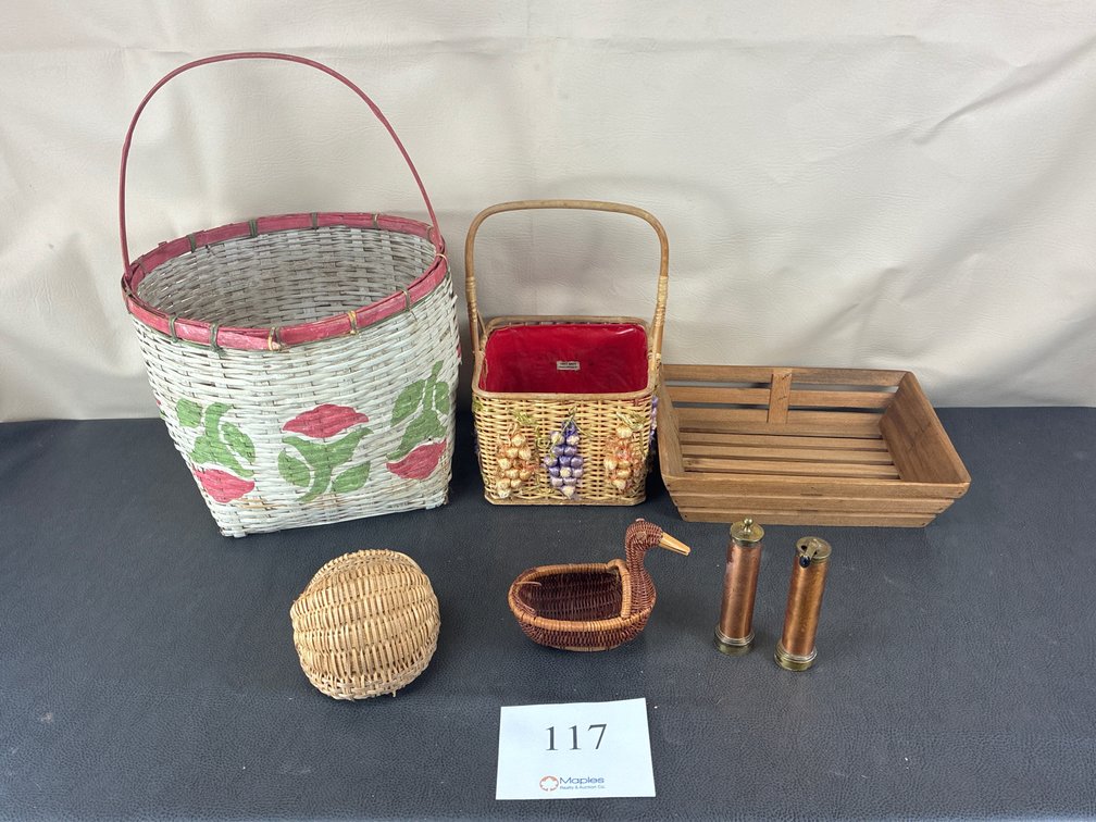 Wicker Baskets and Salt and Pepper Shakers