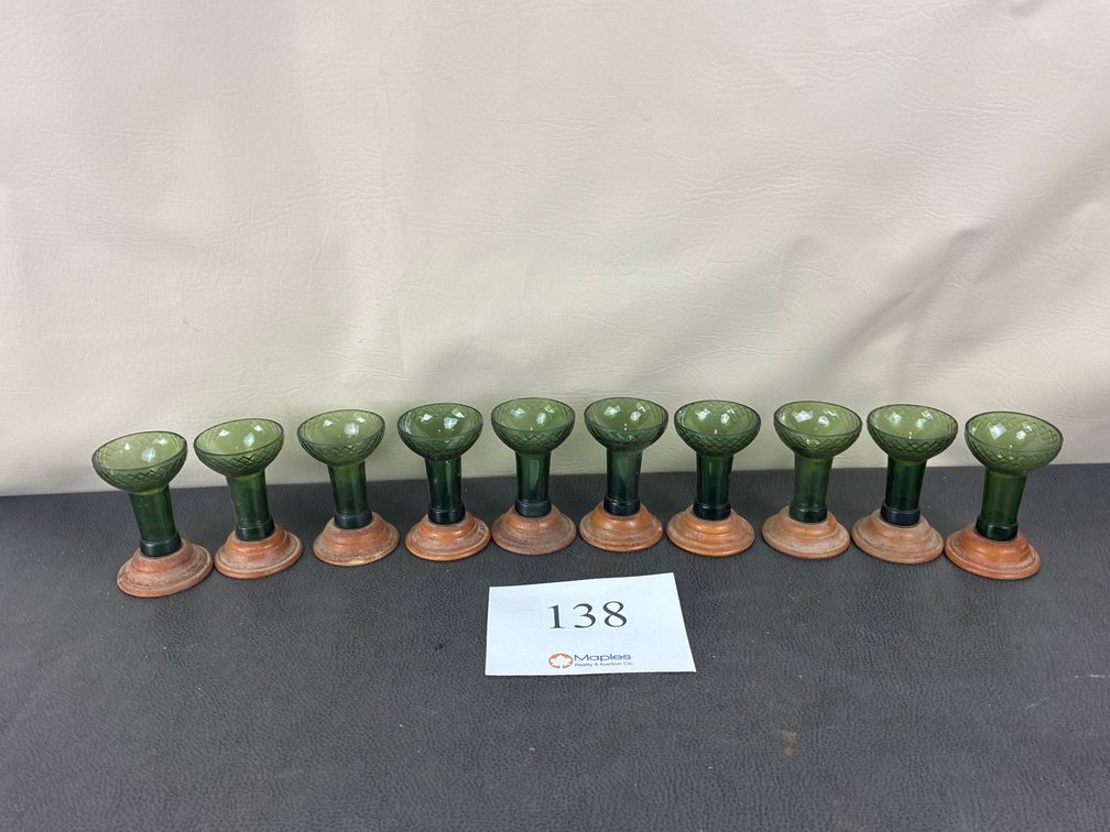 (10) Wooden/ Glass Glasses