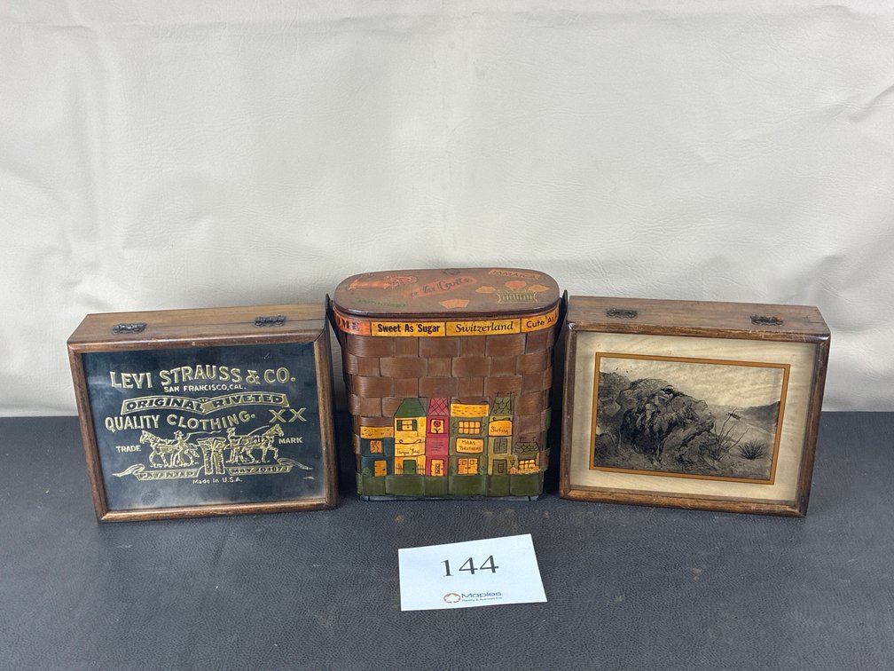 Decorative Wooden Boxes and Picnic Basket