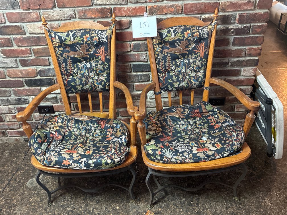 Wooden/Metal Asian Themed Chairs