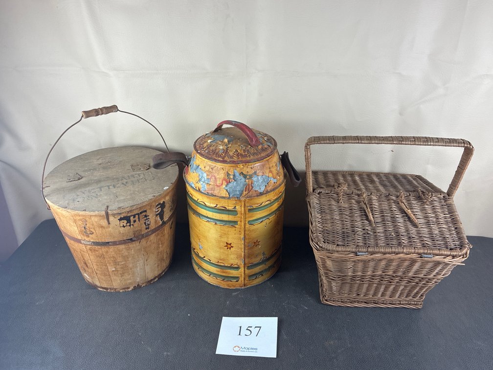 Wooden Bucket, Picnic Basket