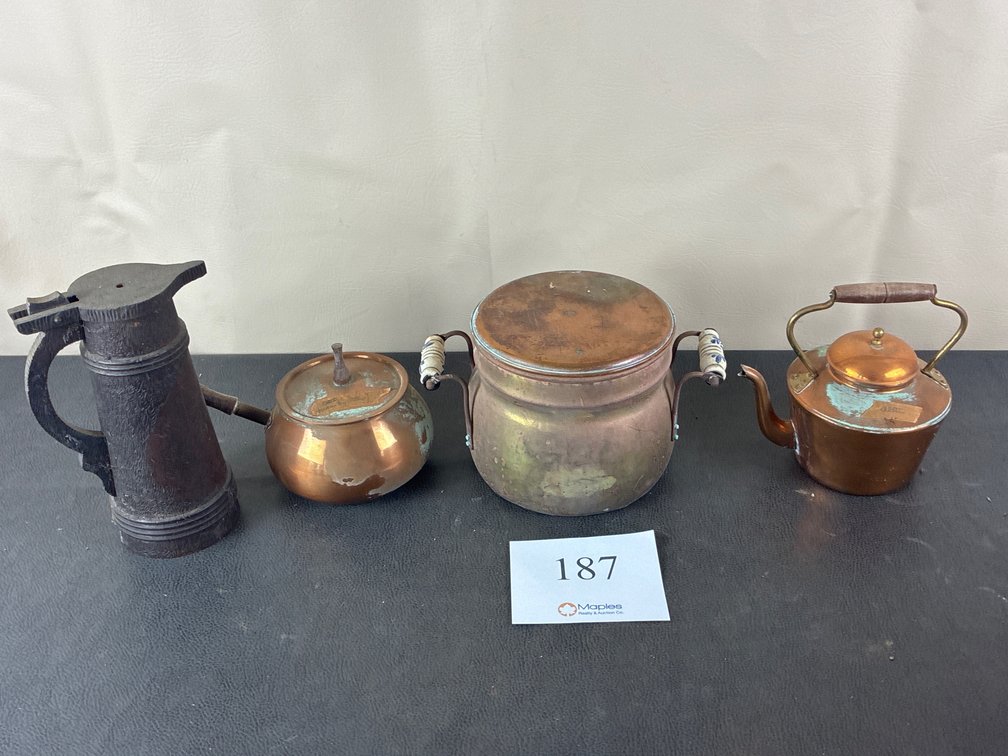 Copper Pots and Kettle
