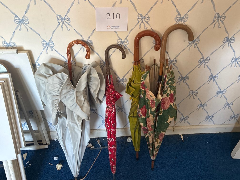 (4) Wooden handle Umbrellas