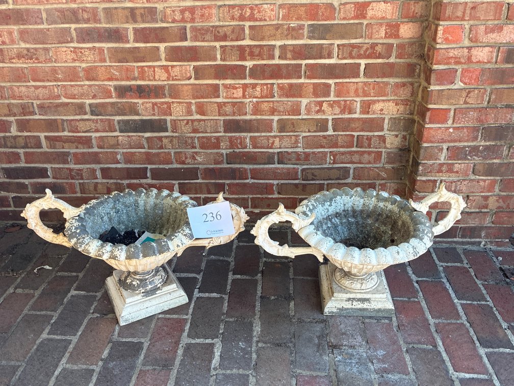 (2) Cement Planters