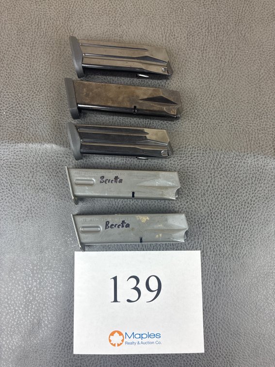 (5) Beretta 9mm Magazines