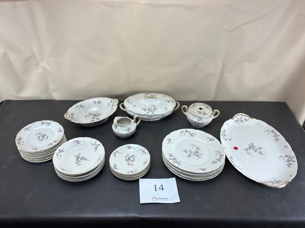 Floral Bird Plates and Bowls