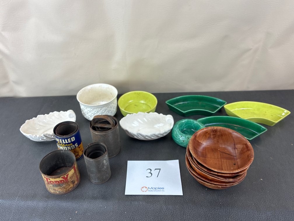 Ceramic Trays, Vintage Cans