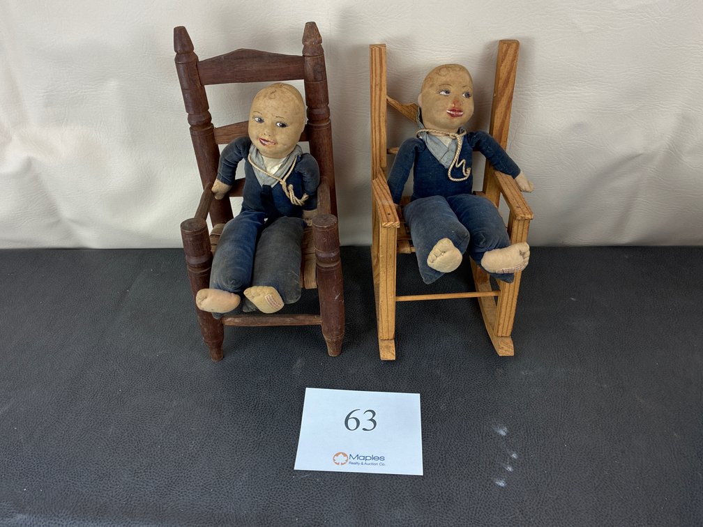Mini Dolls w Mini wooden Chairs