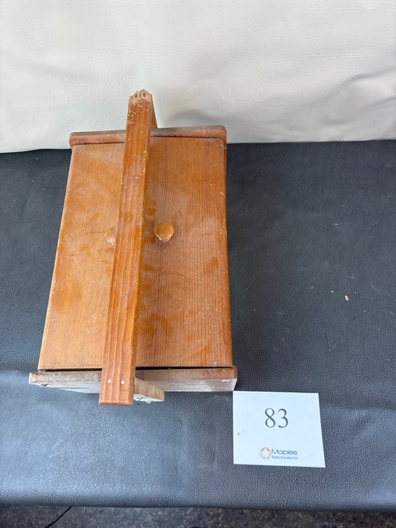 Wooden Sewing Box with Sewing Supplies