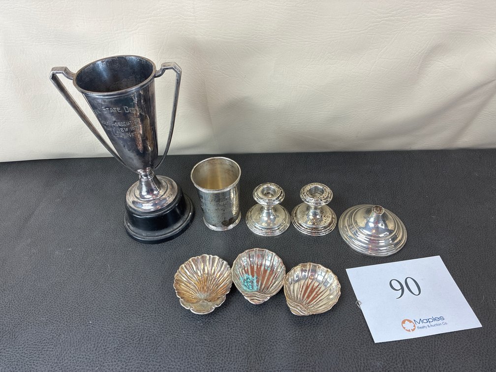 Silver Trophies and Candle Holders