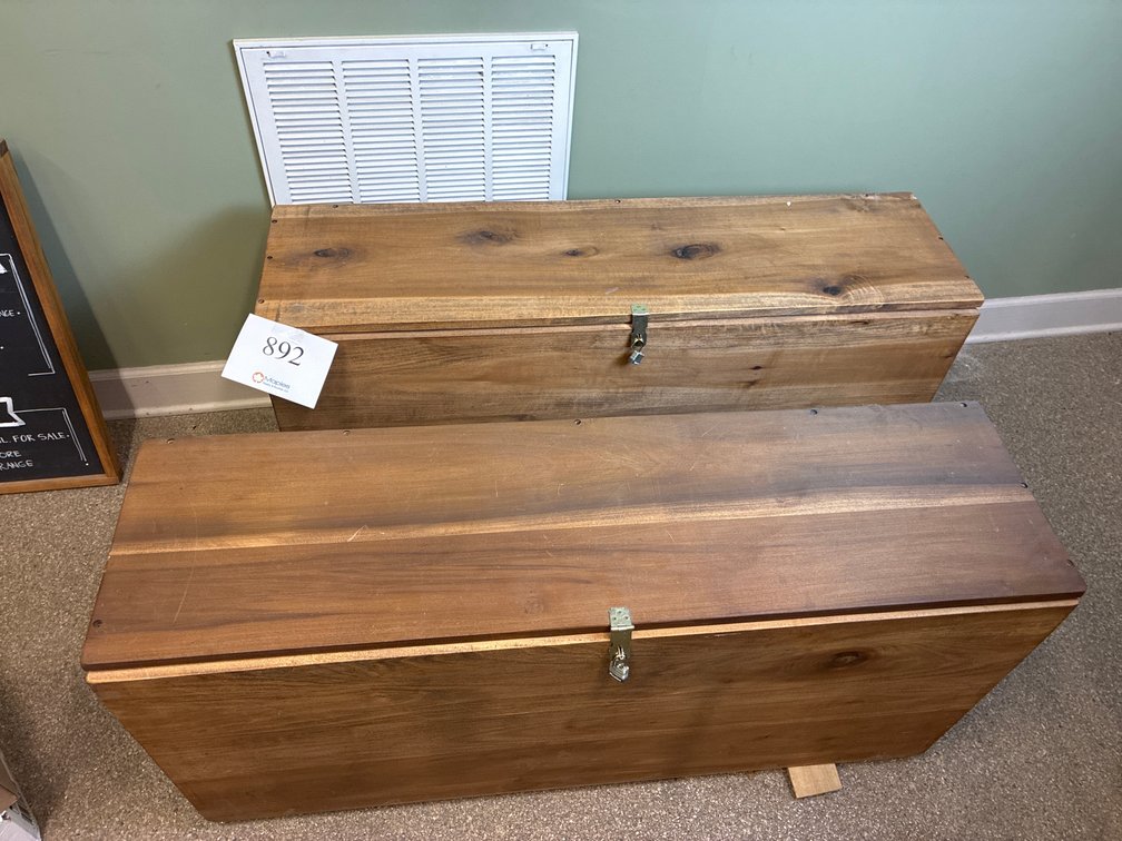 (2) Wooden Storage Boxes