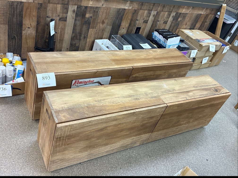 (2) Wooden Storage Boxes