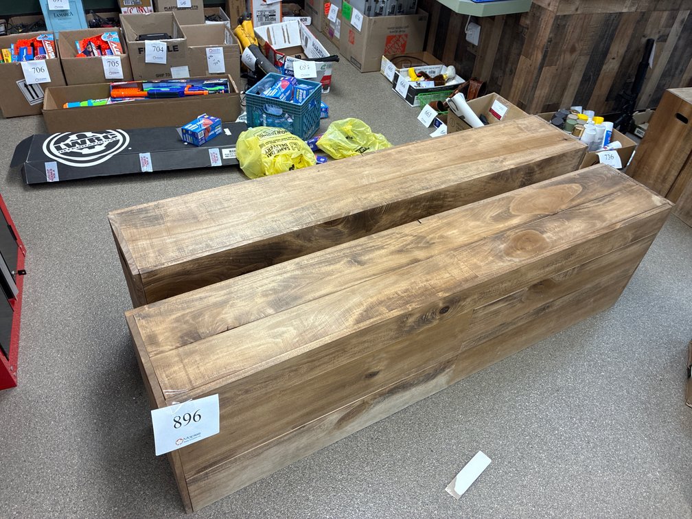 (2) Wooden Storage Boxes