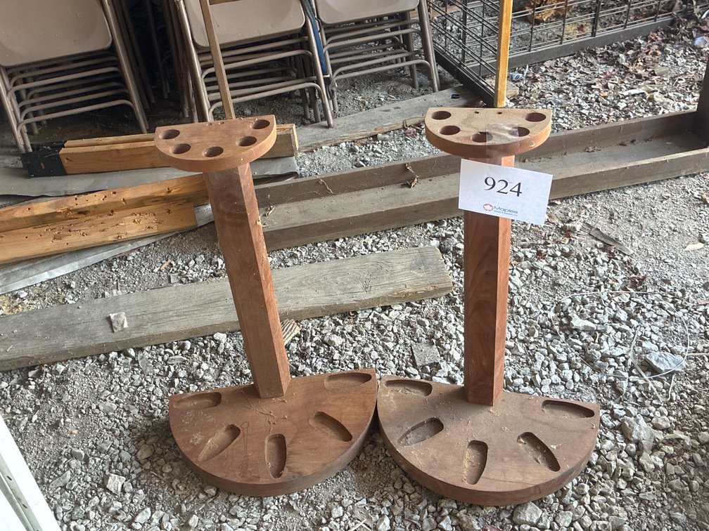 (2) Wooden Gun Display Stands