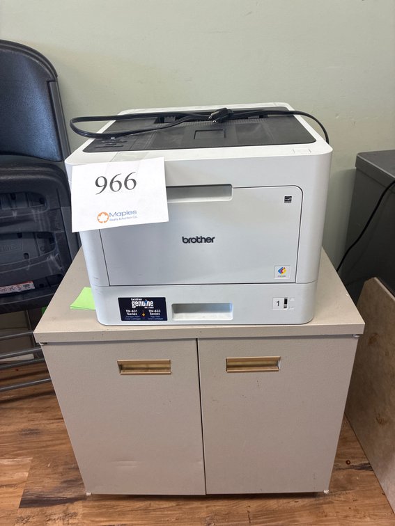 Printer with Metal Rolling Cabinet