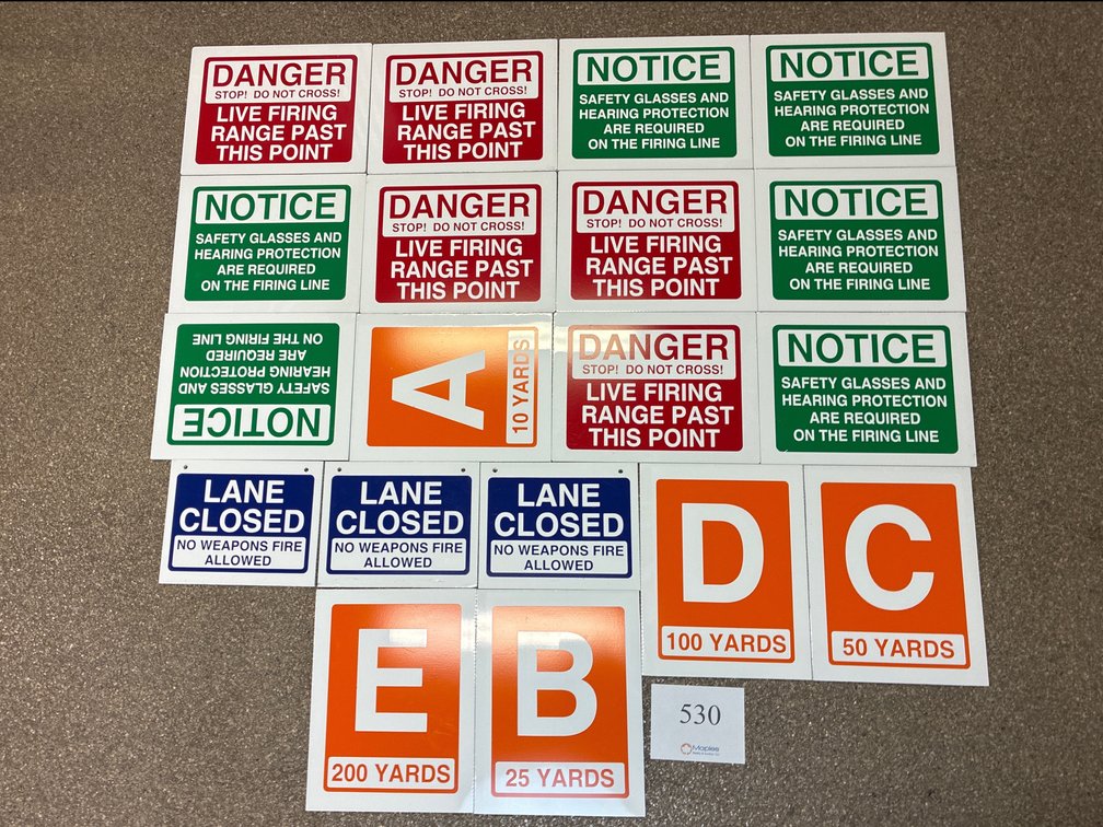 Large Assortment of Range Signs