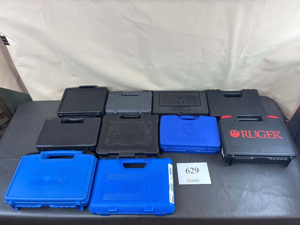 (10) Hard Plastic Pistol Cases
