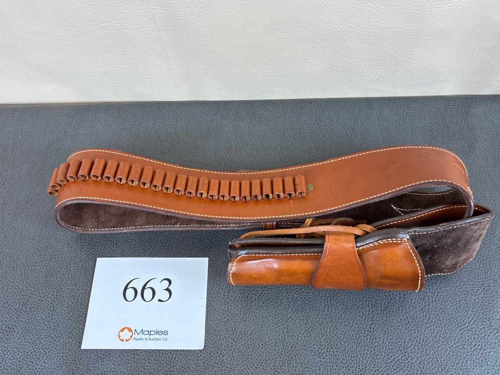Leather Gun Belt and Holster