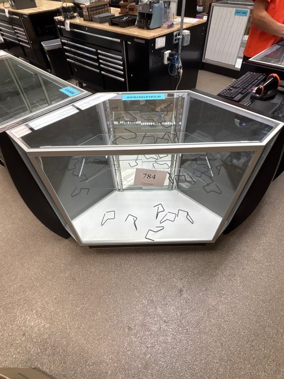 Illuminated Corner Glass Display Case
