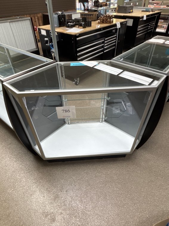 Illuminated Corner Glass Display Case