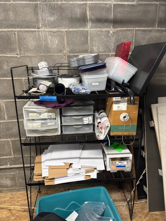 Metal Shelf w Contents